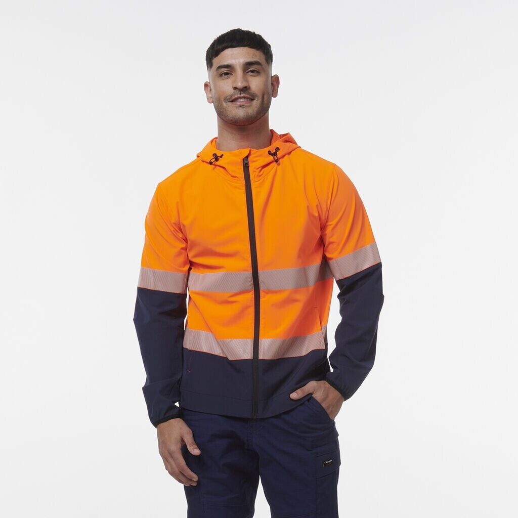KingGee Mens Hi Vis Reflective Durable Hooded Repel Safety Work Jacket K55061-Collins Clothing Co
