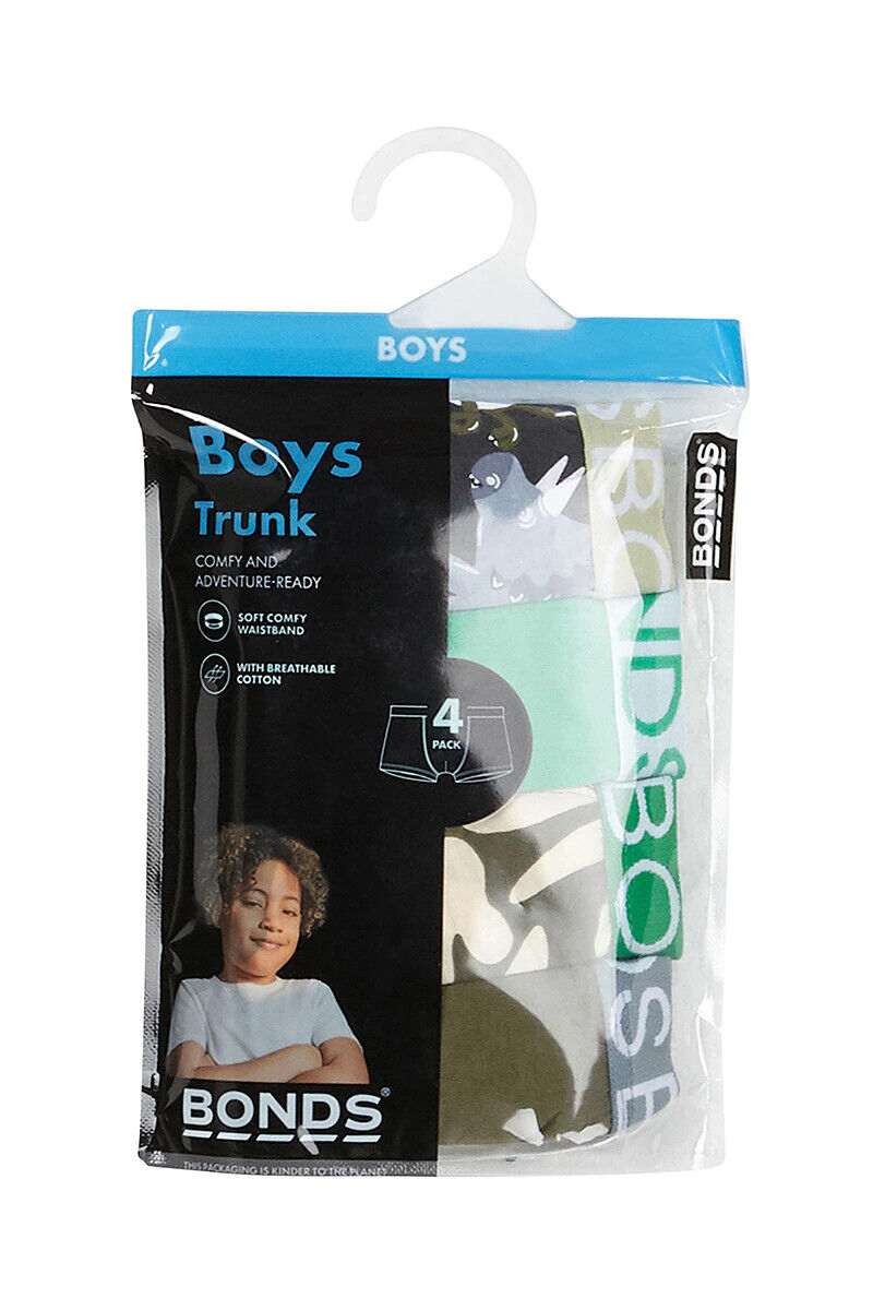 Bonds Boys Trunk Supportive Pouch with Comfy Coverage and Elastic 4 Pack UWCF4A