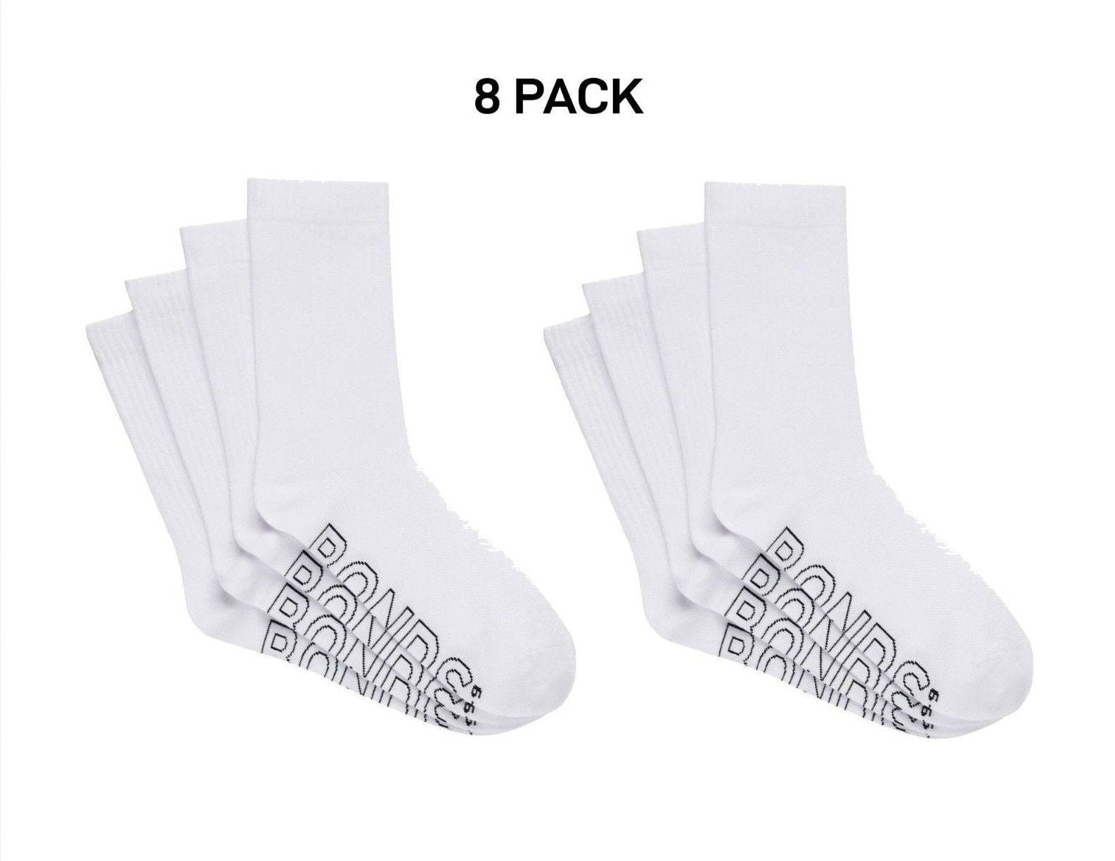 Bonds Mens Logo Lightweight Crew Cooling Zone Stay Put Fit Socks 8 Pack SXMY4N