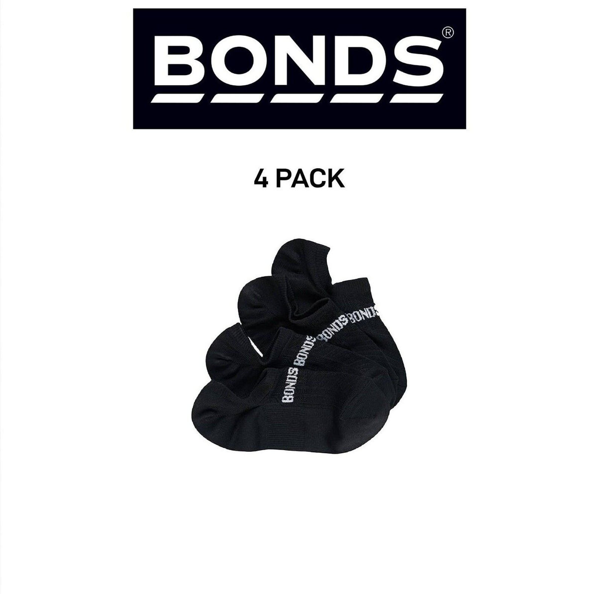 Bonds Womens Play It Cool No Show Breathable Mesh Panels Socks 4 Pack LYE74N