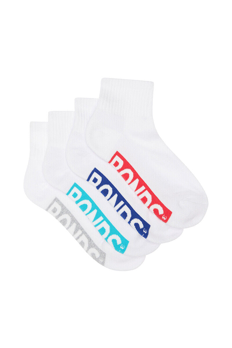 Bonds Kids Logo Light Quarter Crew Socks Comfy Mesh Cooling Zones 16 Pack RXU64W