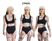 Bonds Womens Retro Rib Seamless Hi Hi Bikini High Waist & High Leg 3 Pack WU8FT