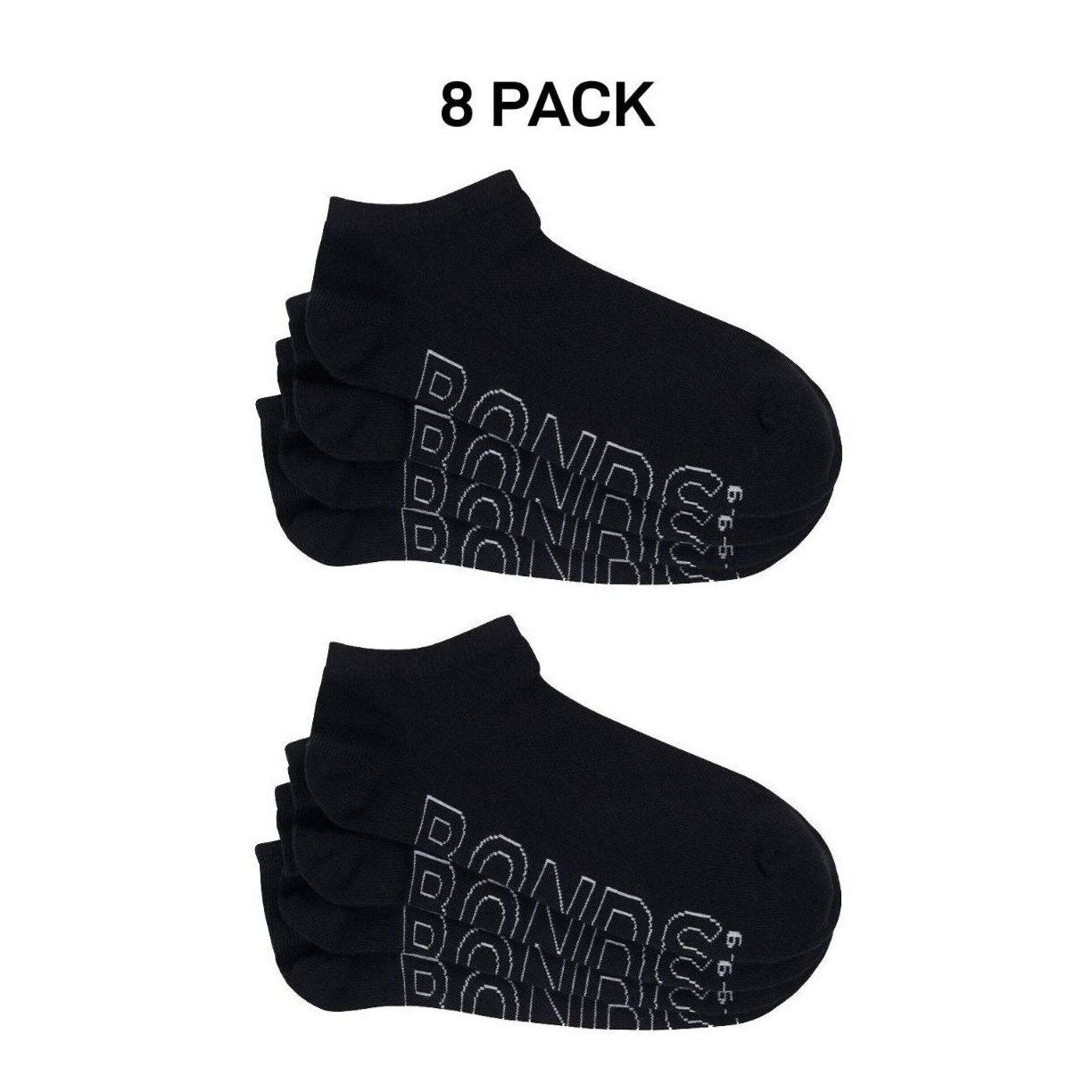 Bonds Mens Logo Lightweight No Show With Mesh Cooling Zone Socks 8 Pack SXN44N