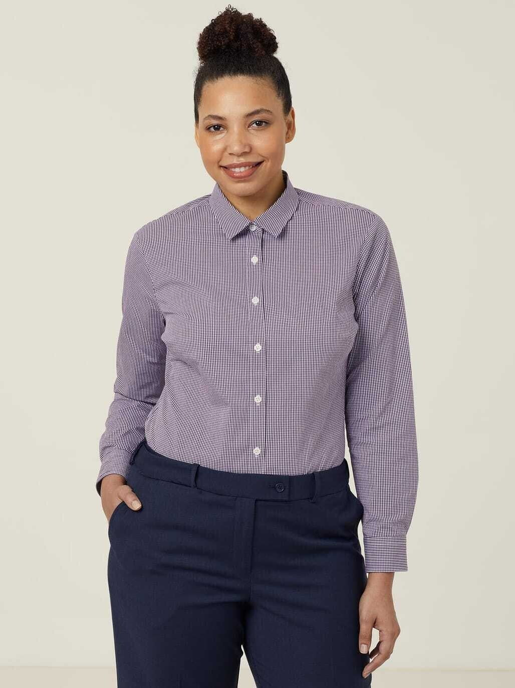 NNT 4PACKS Womens Avignon Long Sleeve Shirt Slim Fit Workwear CATUKS