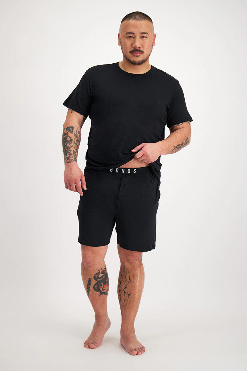 Bonds Mens Sleep Viscose Bamboo Short Comfy Soft Elastic Waistband 3 Pack MW9M