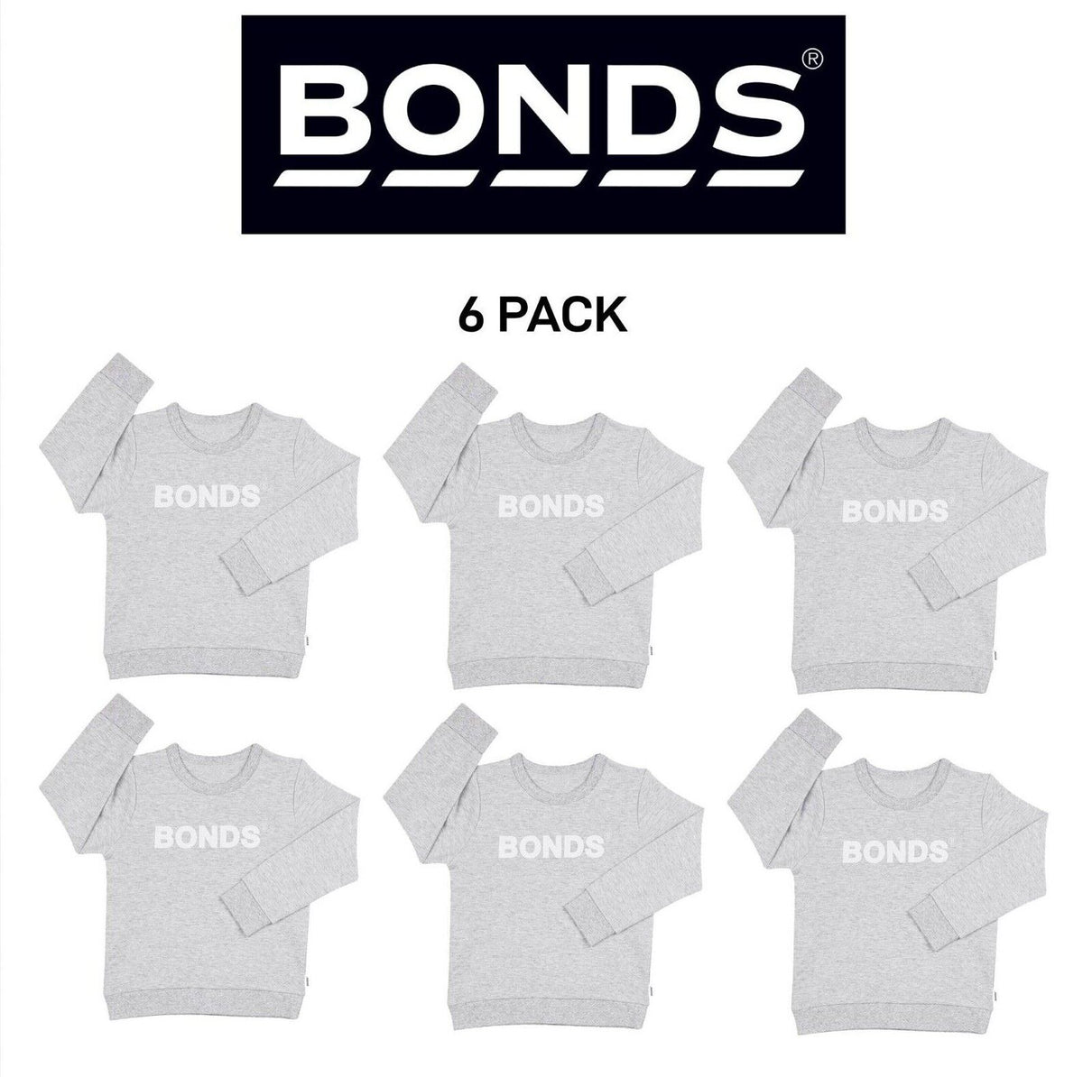 Bonds Baby Tech Sweats Pullover Ultimate Warm Comfort Sporty Style 6 Pack KVQTA