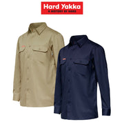 Mens Hard Yakka Core Summer Weight Cool Vented Drill Work Shirt Tradie Y04630