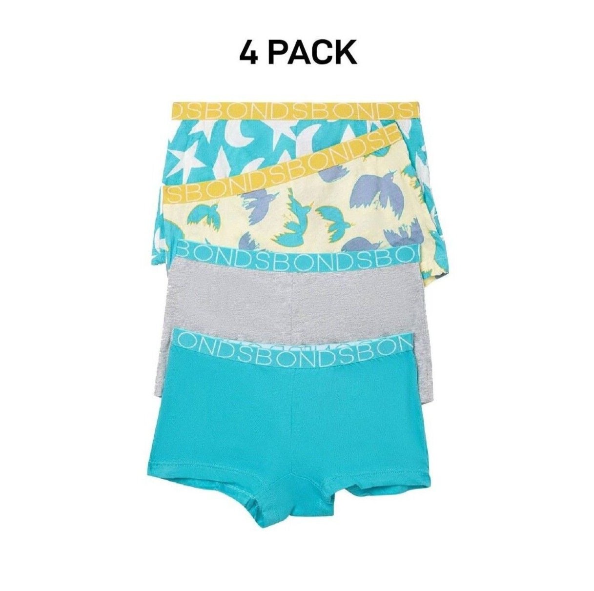 Bonds Girls Shortie Full Coverage Modesty Ultimate Soft Waistband 4 Pack UWCA4A