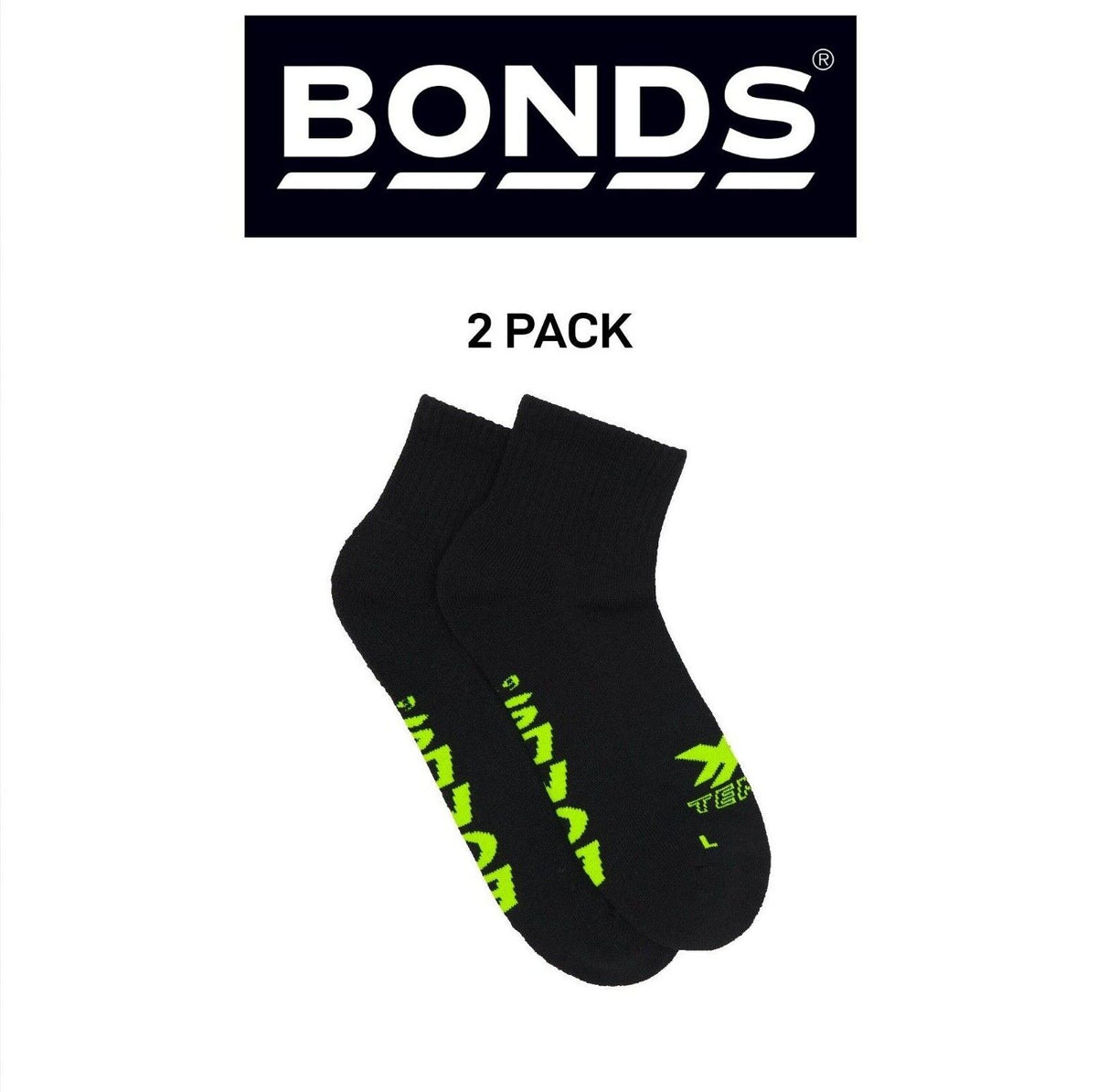Bonds Mens X-Temp Quarter Crew Socks Dynamic Dual Action Cooling 2 Pack SXX72N