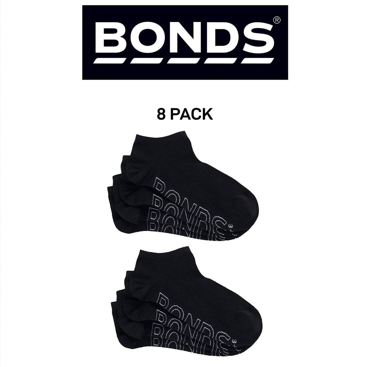 Bonds Womens Lightweight Low Cut Smooth Comfy Stay-Put Fit Socks 8 Pack LXPV4N