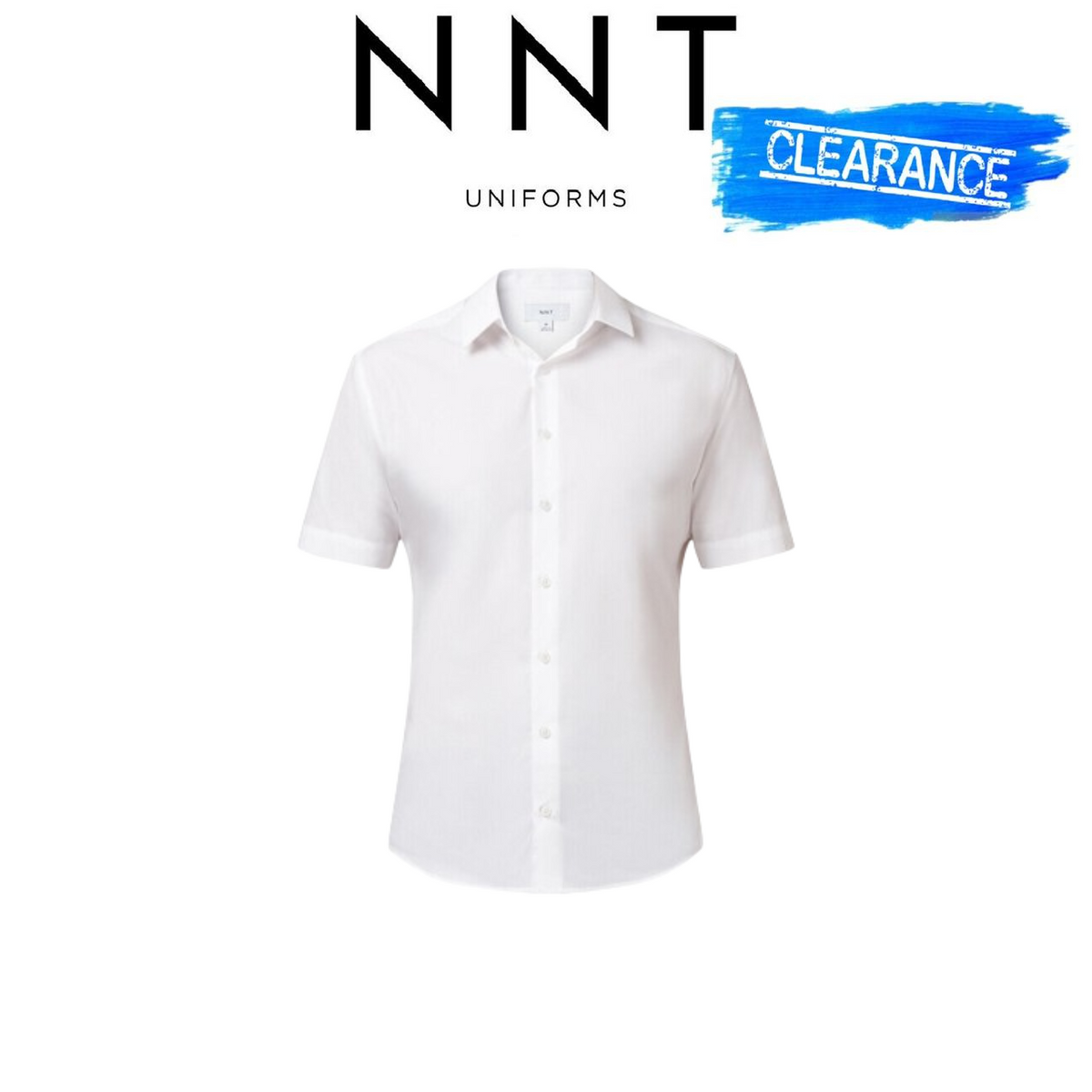 Clearance! NNT Mens Business Shirt Poplin Short Sleeve CottonBlend Formal CATJ8X