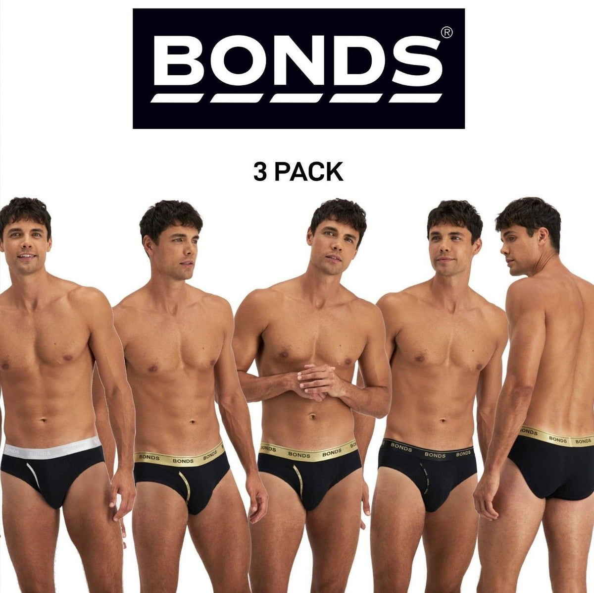 Bonds Mens Guyfront Brief Functional Fly Front Claasic Styling 3 Pack MWKU3A