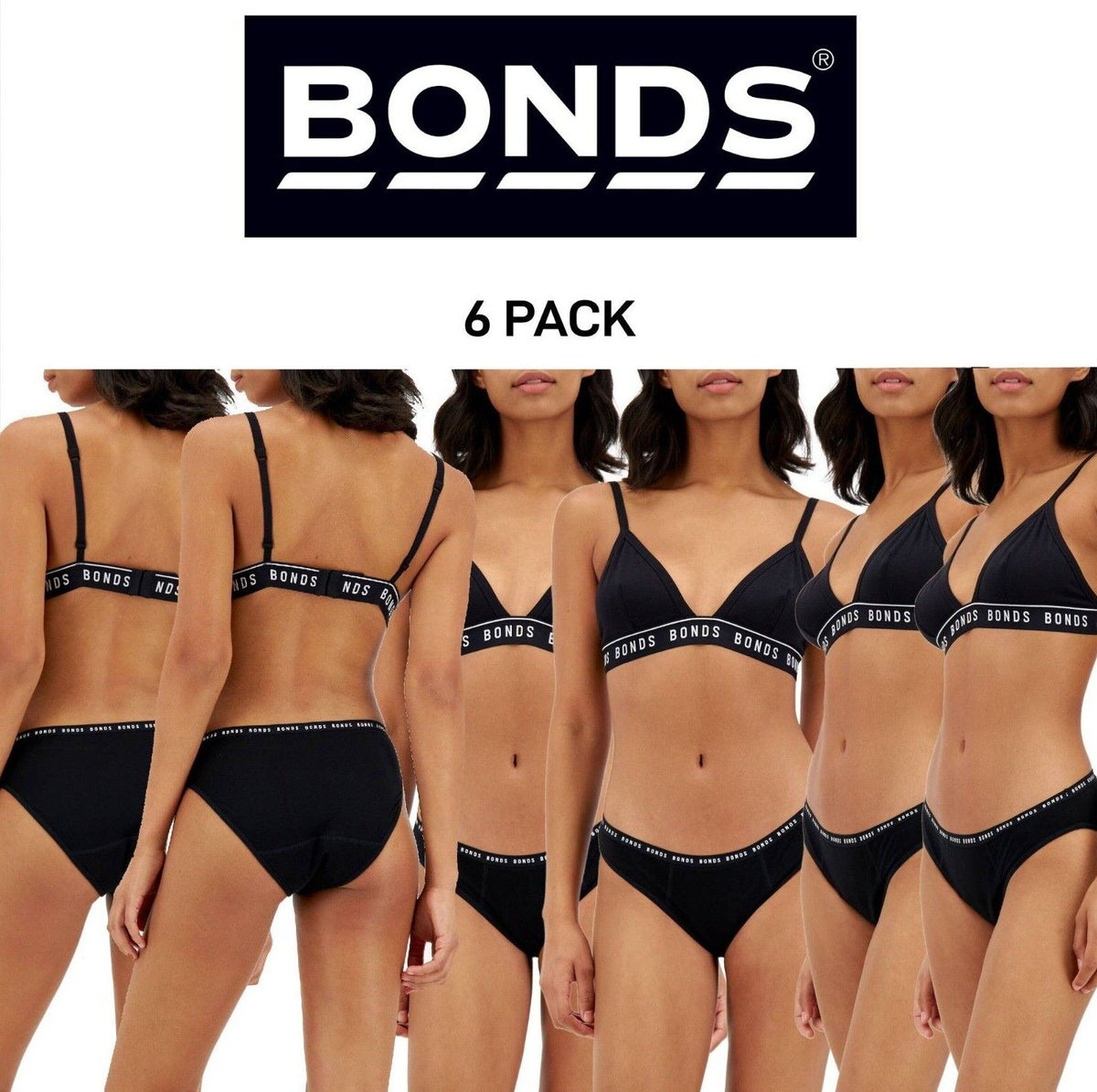 Bonds Womens Bloody Comfy Period Bikini Light Worry Free Undies 6 Pack WTAFA