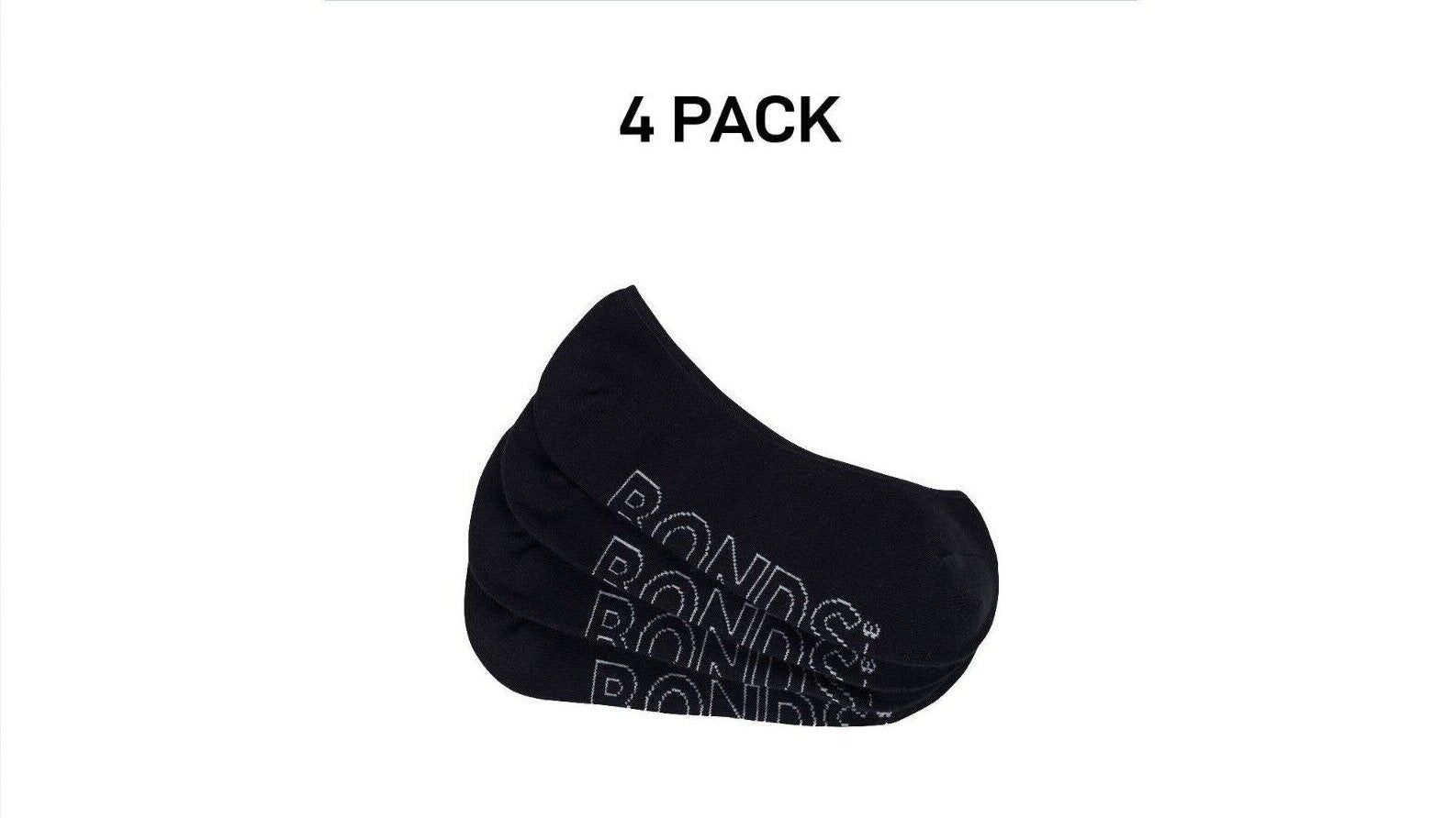 Bonds Womens Lightweight Liner Invisible Socks Comfy Cushioning 4 Pack LXPJ4N