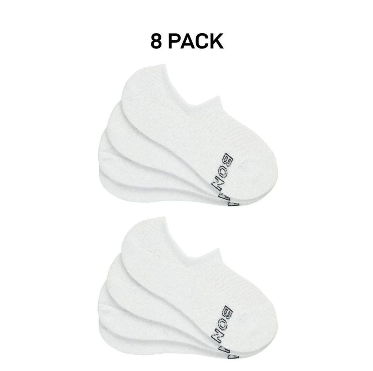 Bonds Mens Logo Light Sneaker Socks Cotton Breathable Mesh Panels 8 Pack SXKP4N