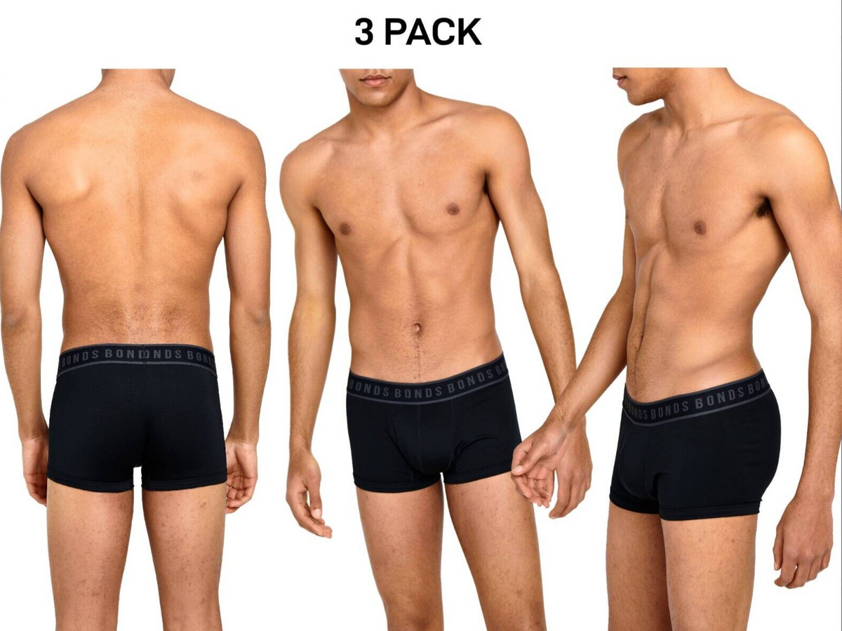 Bonds Mens Fit Luxe Trunk Ultra Soft Seasonal Fit Elastic Waistband 3 Pack MX4V