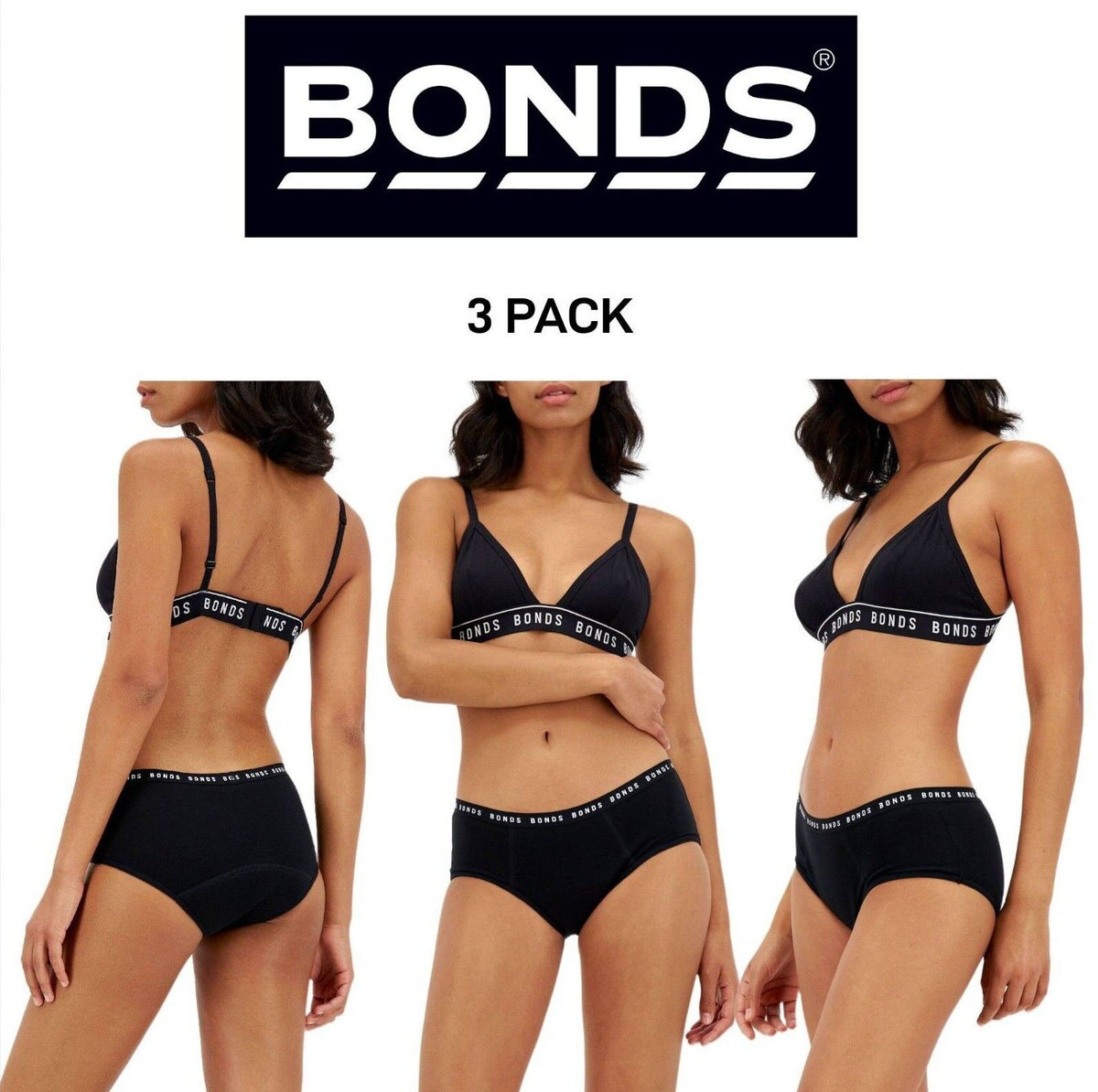 Bonds Womens Bloody Comfy Period Boyleg Moderate Leak Proof Undies 3 Pack WTQP