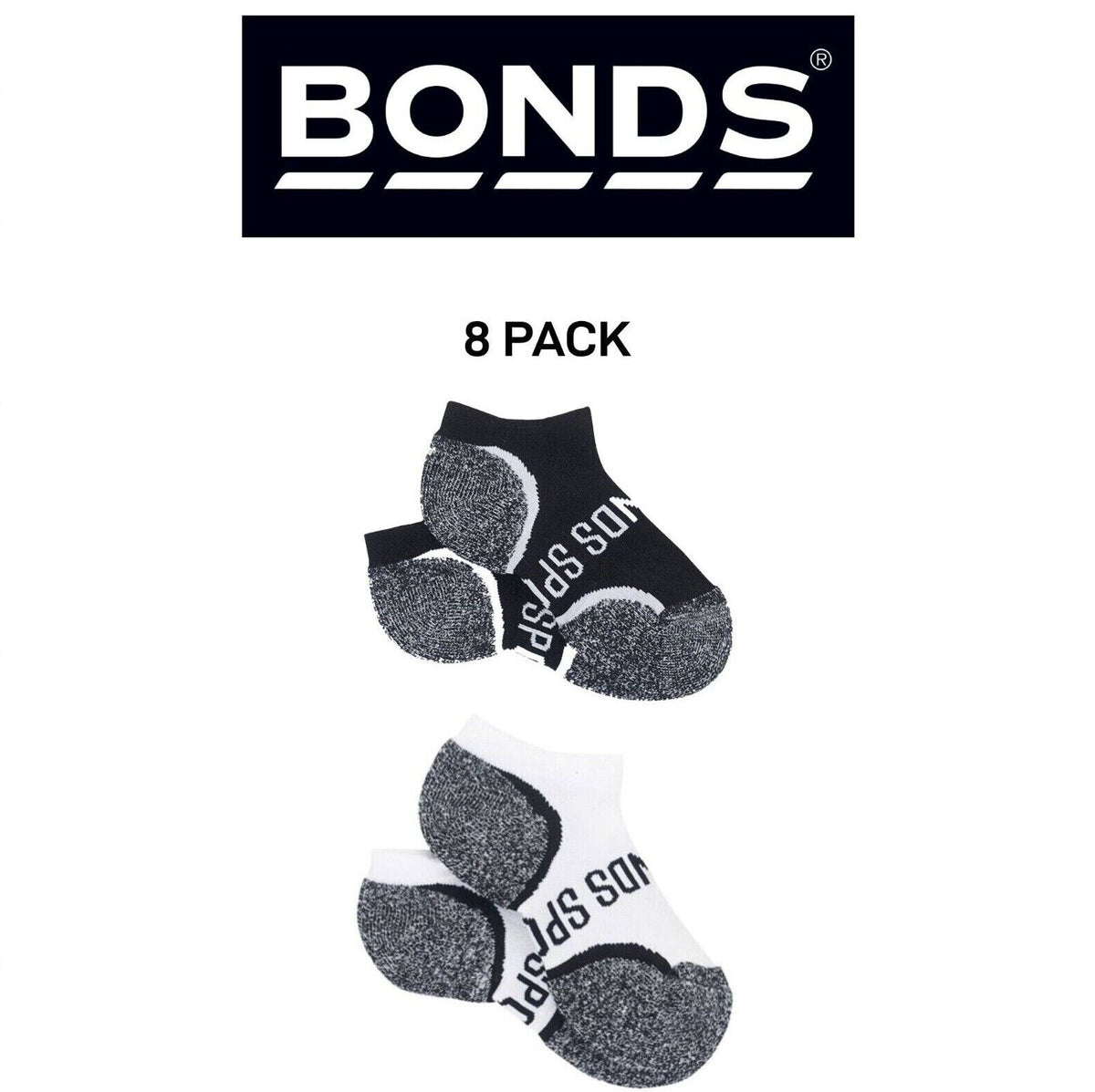 Bonds Kids Ultimate Comfort Low Cut Breathable Mesh Weave Socks 8 Pack RY8L2N