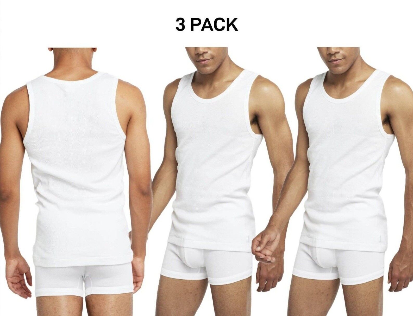 Bonds Mens Organic Chesty Cotton Rib Modern Classic Singlet Shape 3 Pack MX3R