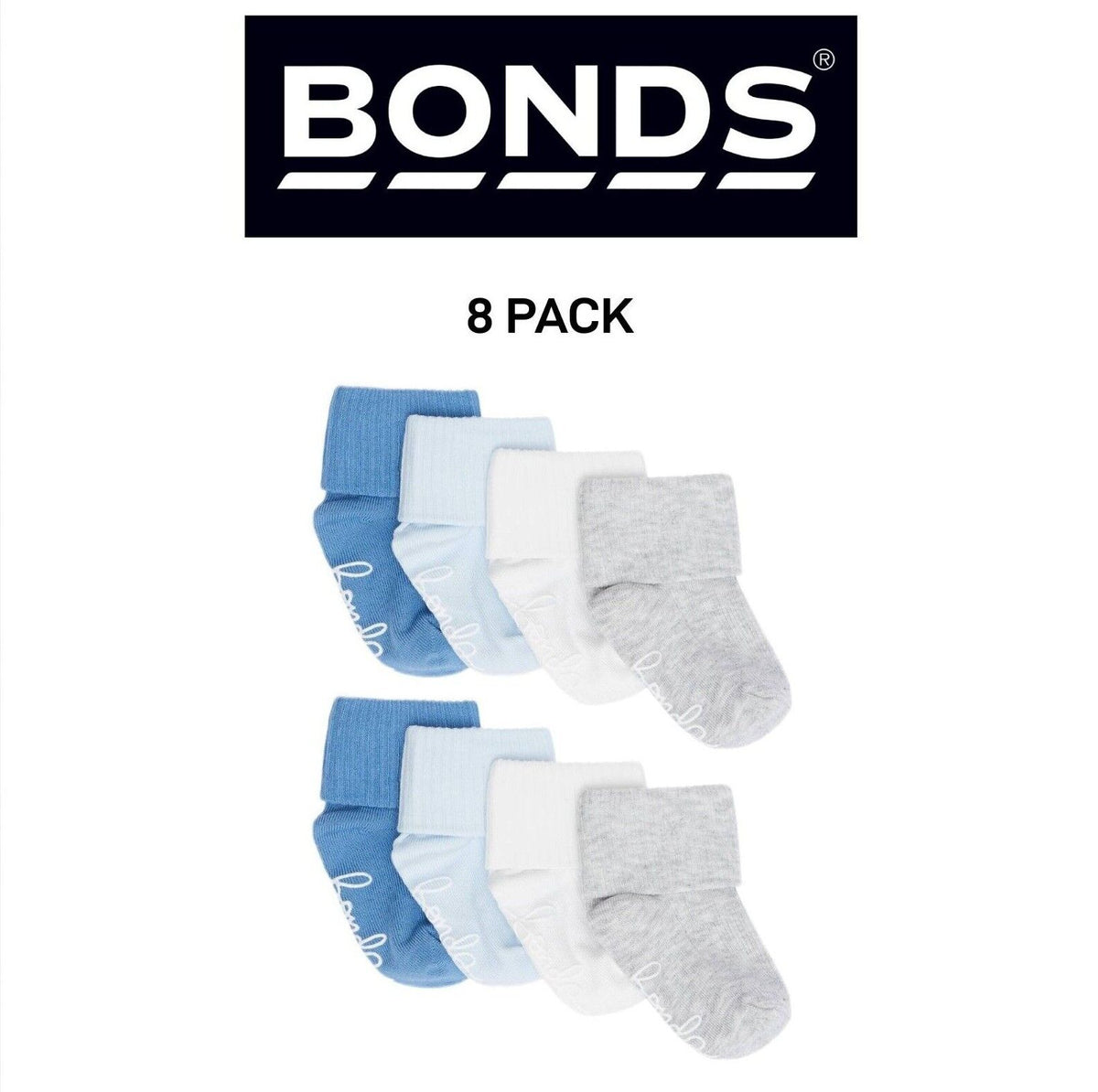 Bonds Baby Bamboo Cuff Super Soft and Feature Fun Colours 8 Pack R41354