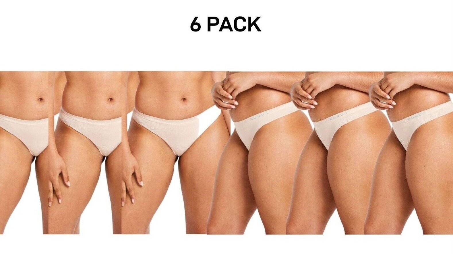 Bonds Womens Comfytails Side Seamless Gee Cool Comfortable Brief 6 Pack WWGEA