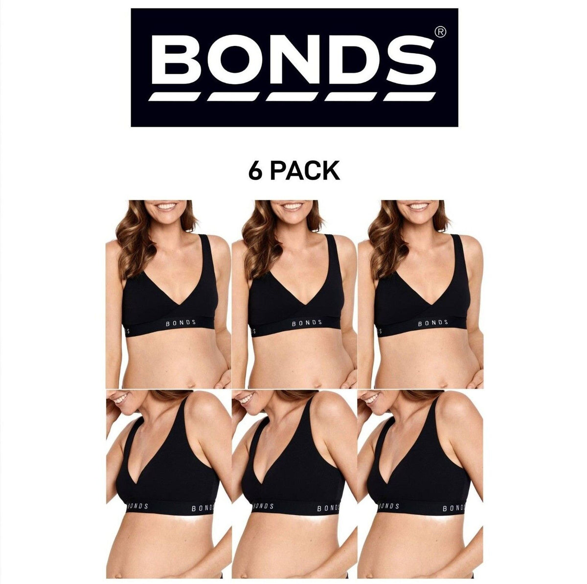 Bonds Womens Original Maternity Wrap Crop Comfy Lightweight Support 6 Pack YXHXY