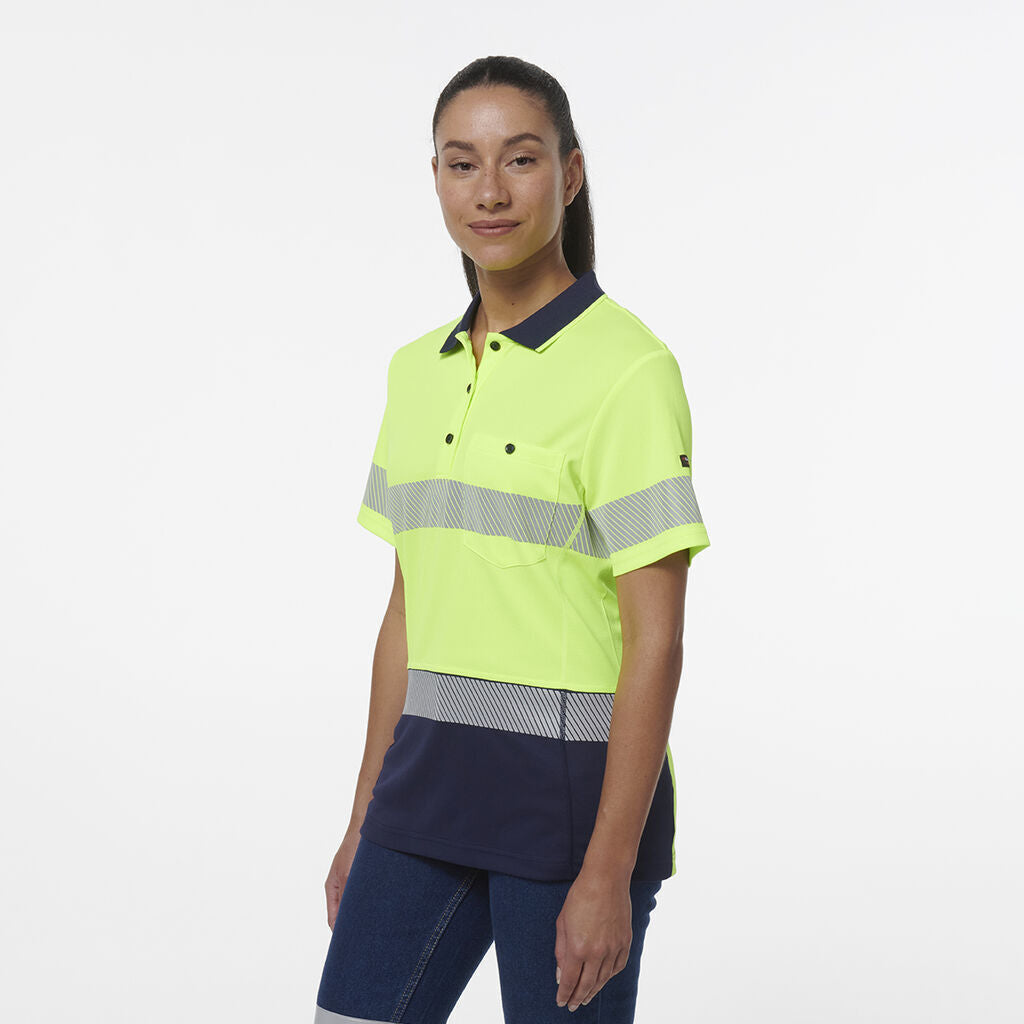 KingGee Womens Workcool Hyperfreeze Spliced Polo With Segmented Tape K44224-Collins Clothing Co