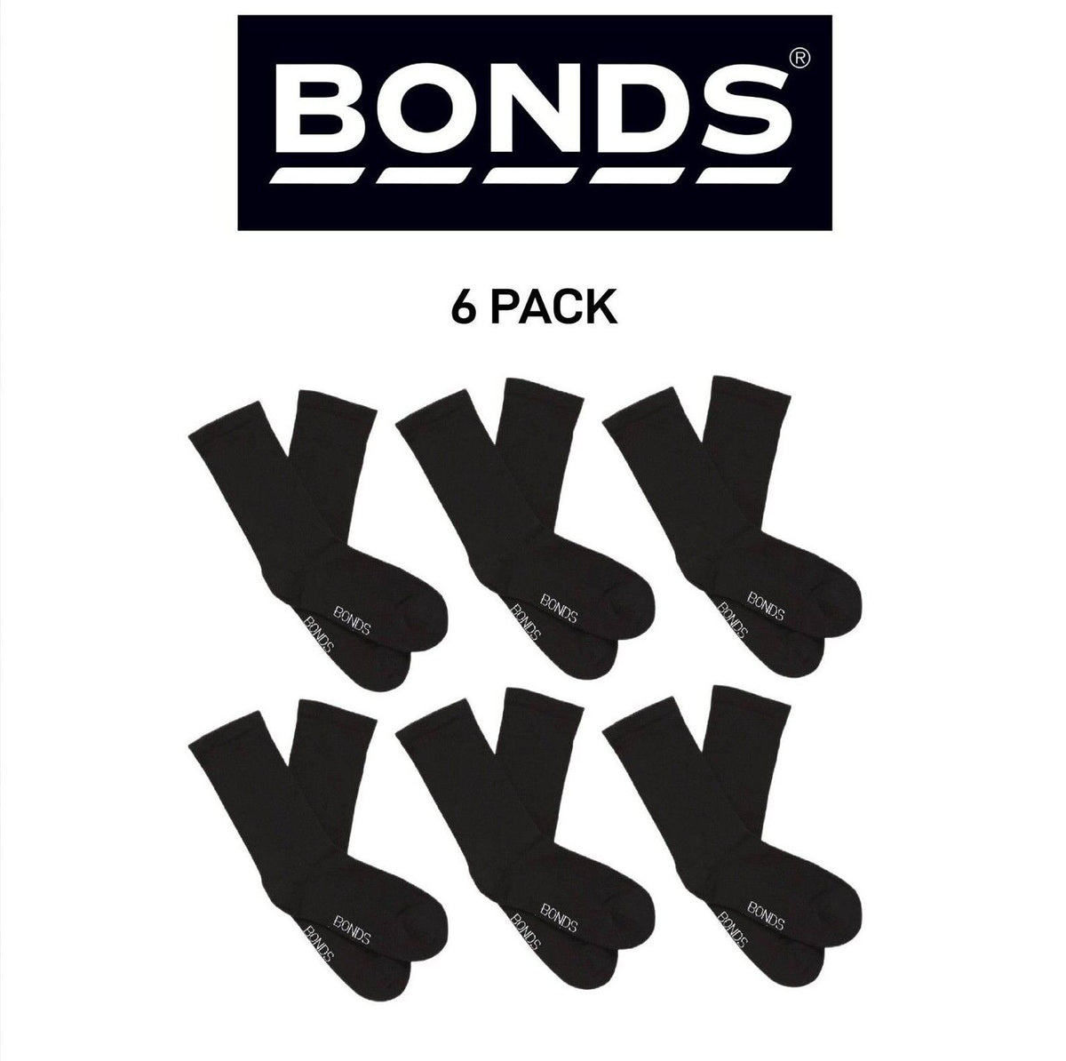 Bonds Womens Very Comfy Fine Sock Smooth toe Seams Cushioned Sole 6 Pack LYXQ2N