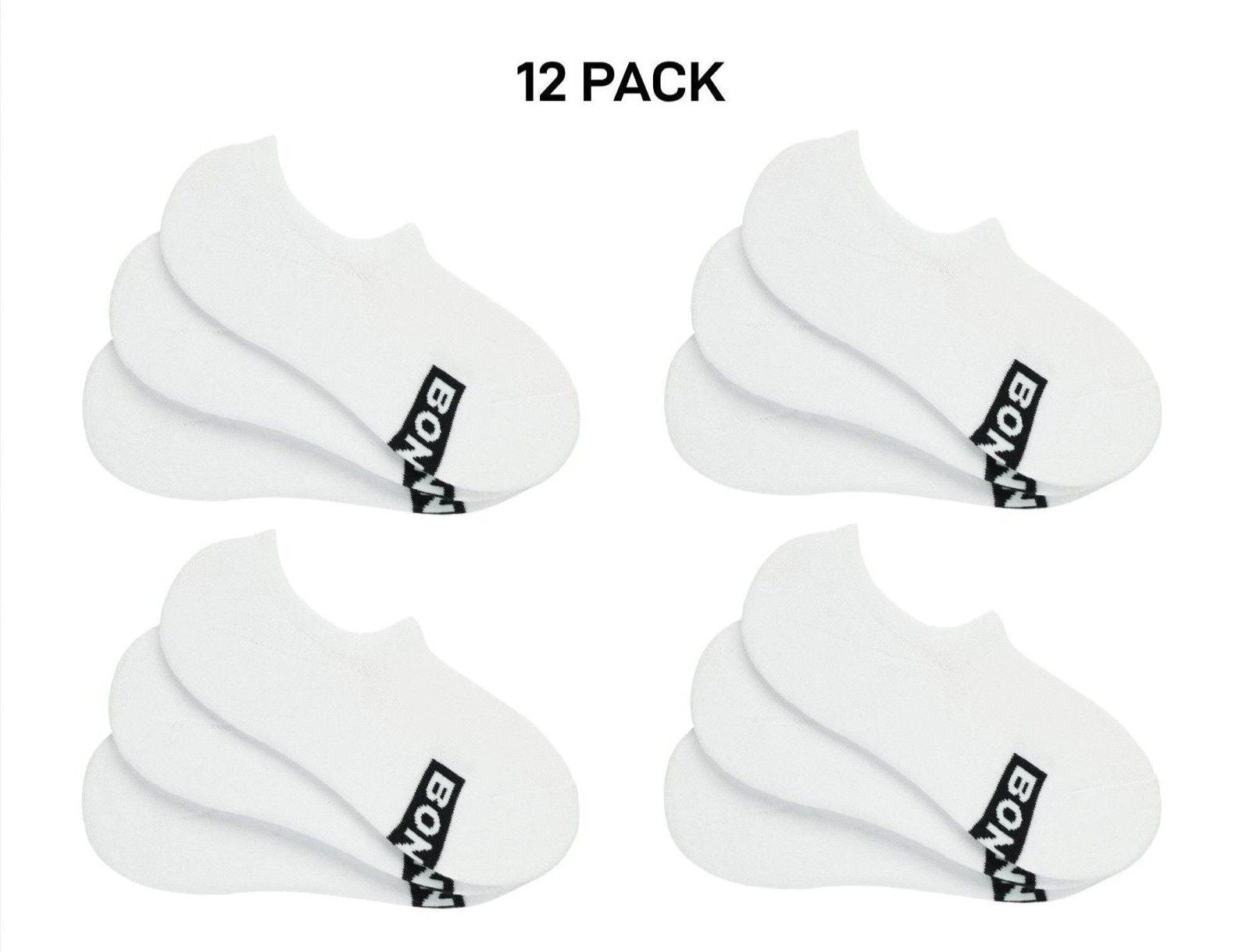Bonds Mens Logo Sneaker Socks Cushioned Soles & Breathable Cotton 12 Pack SXKQ3N