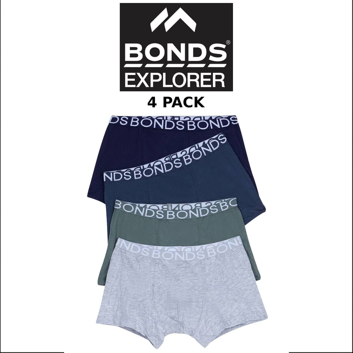 Bonds Boys Trunk Supportive Pouch with Comfy Coverage 4 Pack UWCD4A 09K