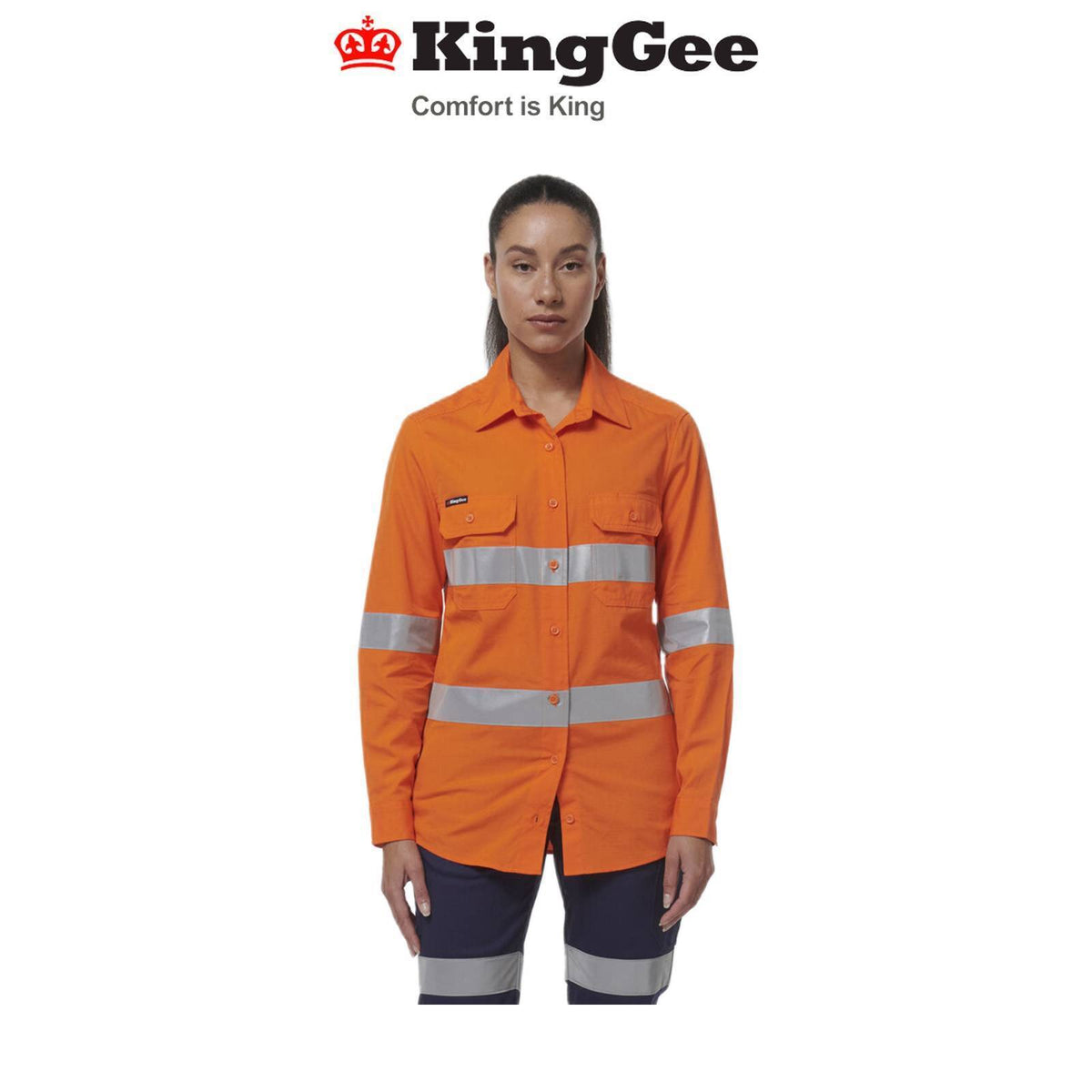 KingGee Womens Workcool Vented Reflective Shirt K44231
