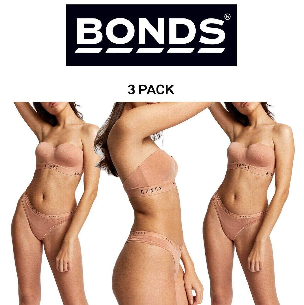 Bonds Womens Original Gee Soft Breathable Stretchable Waist Brief 3 Pack WVGHA