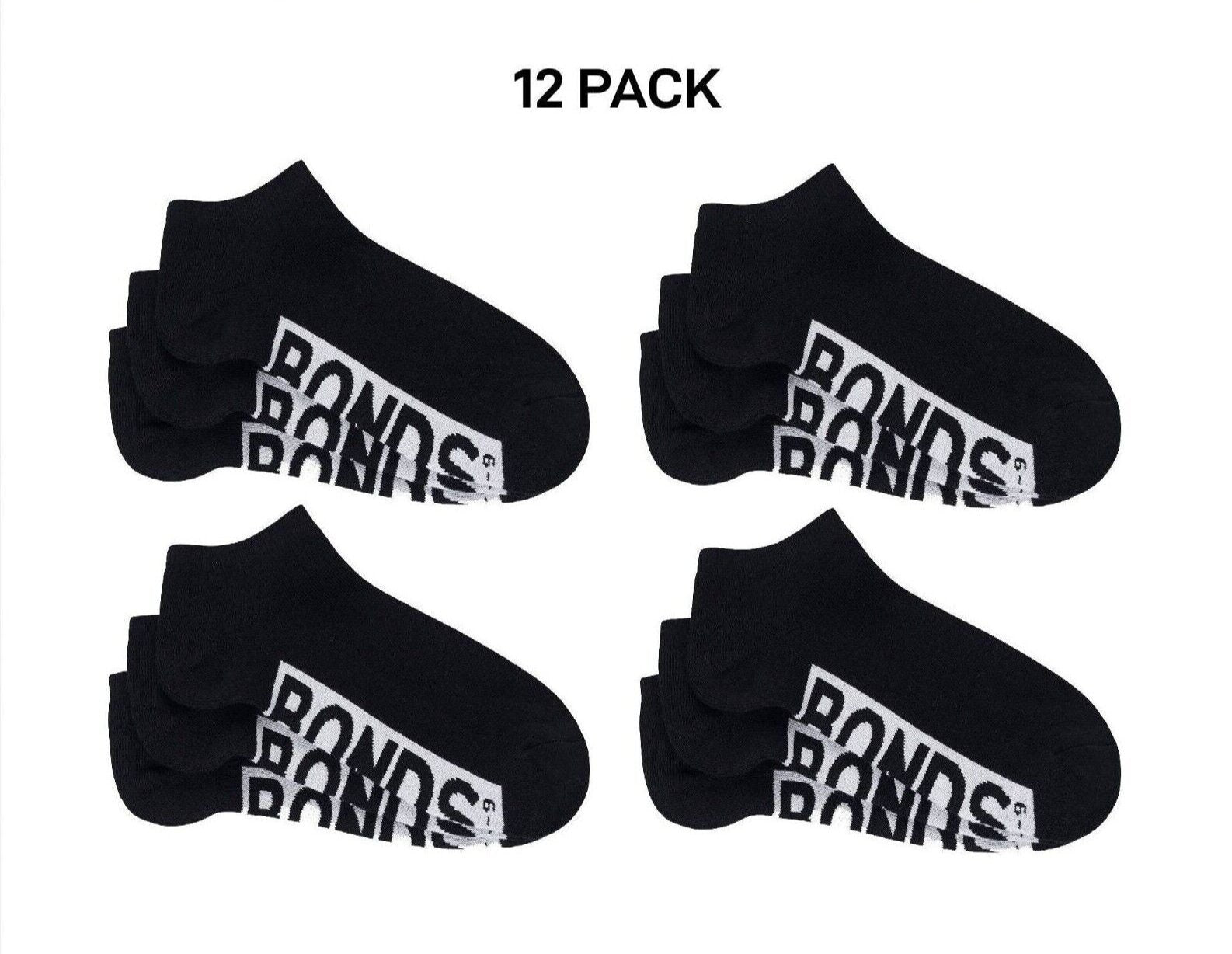 Bonds Mens Logo Cushioned Low Cut Smooth and Comfy Cotton Socks 12 Pack SXNA3N