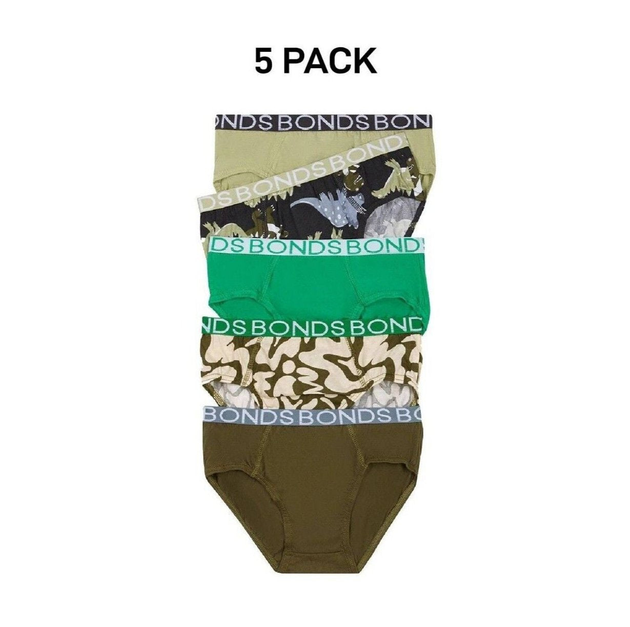 Bonds Boys Brief Soft Stretchable and Comfortable Contoured Fit 5 Pack UWNU5A