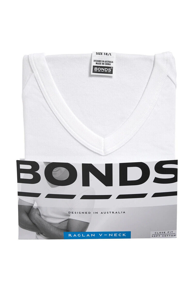 Bonds Mens Genuine V-Neck Raglan Tee Suit in Every Size and Shape 2 Pack M9762W