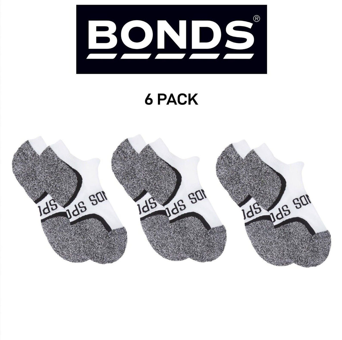 Bonds Womens Ultimate Comfort Low Cut Extra Heel & Toe Cushioning 6 Pack LXWA2N