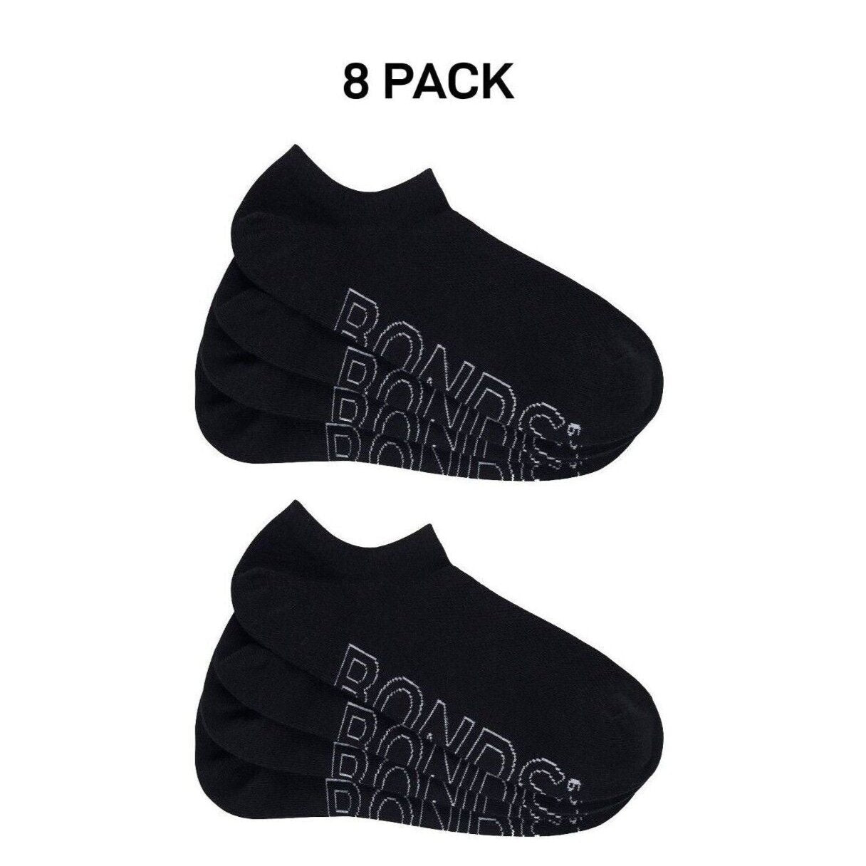 Bonds Mens Logo Lightweight No Show Comfy Mesh Cooling Zone Socks 8 Pack SXN64N