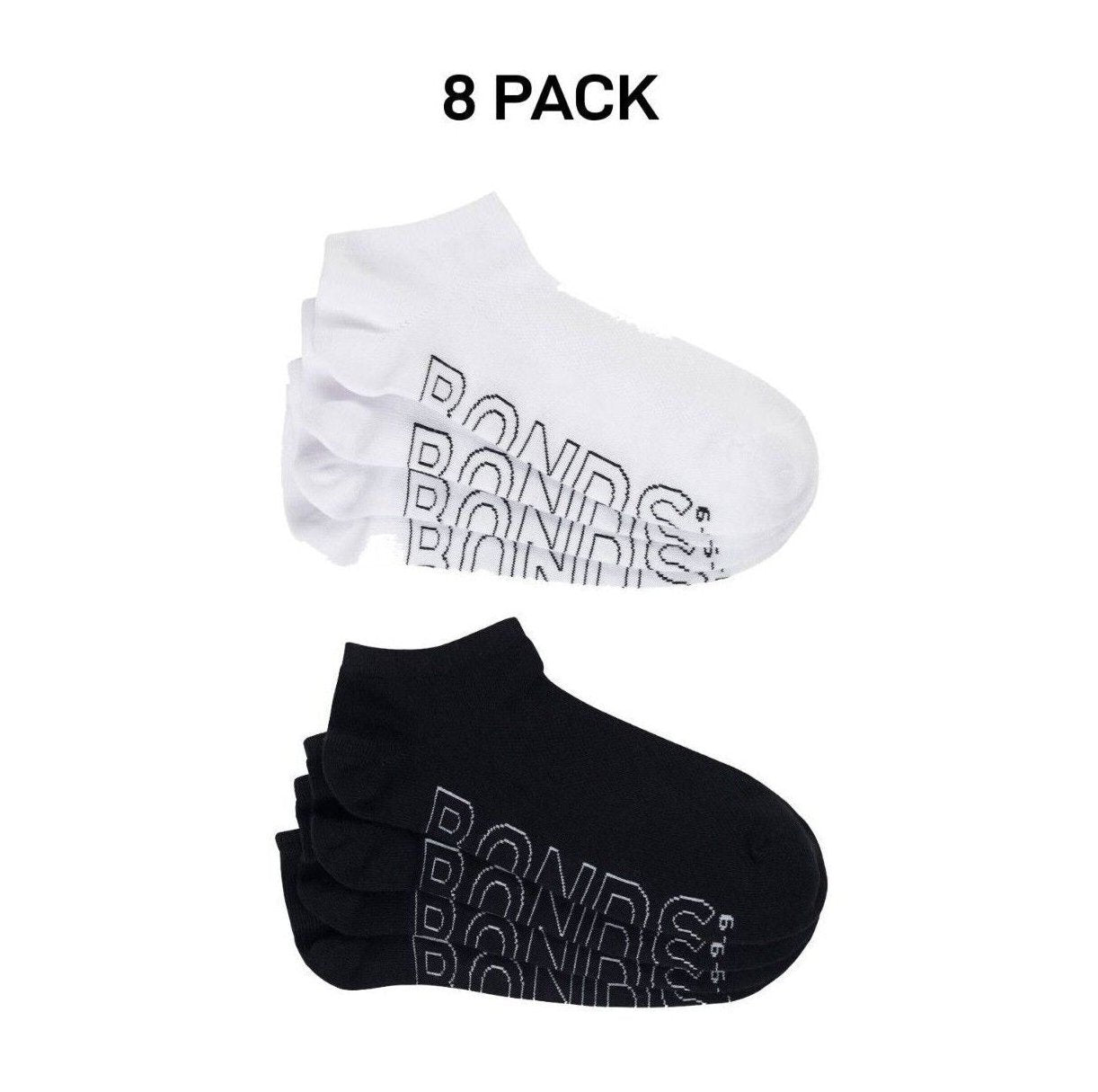 Bonds Mens Logo Lightweight No Show With Mesh Cooling Zone Socks 8 Pack SXN44N