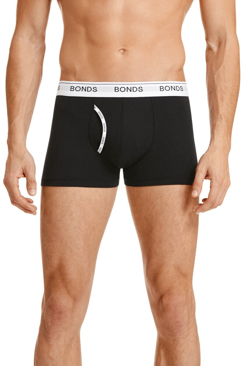 Bonds Mens Guyfront Trunk Seamfree Sides and Fly Front Opening 3 Pack MY963A