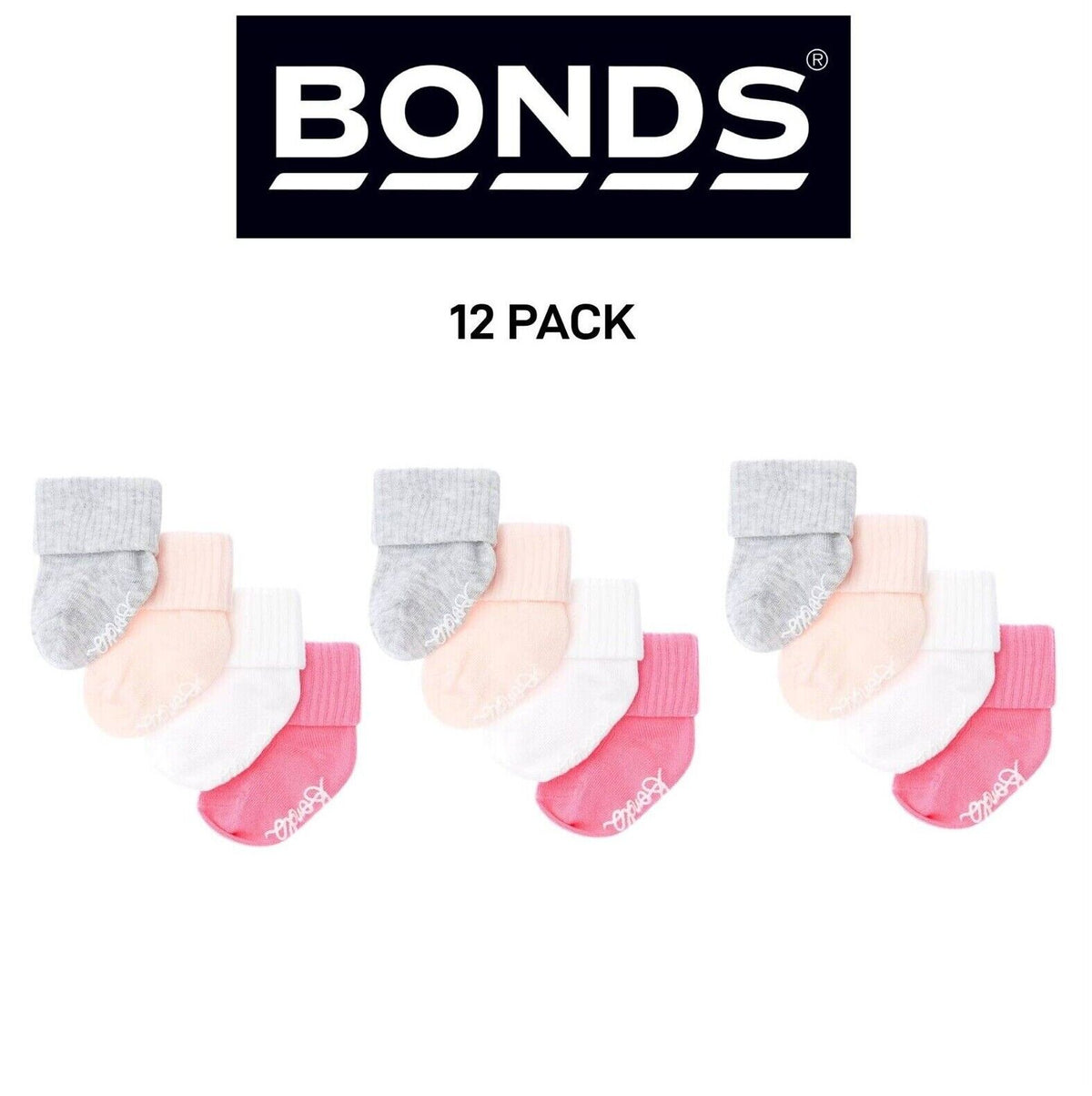 Bonds Baby Bamboo Cuff Super Soft and Feature Fun Colours 12 Pack R41354