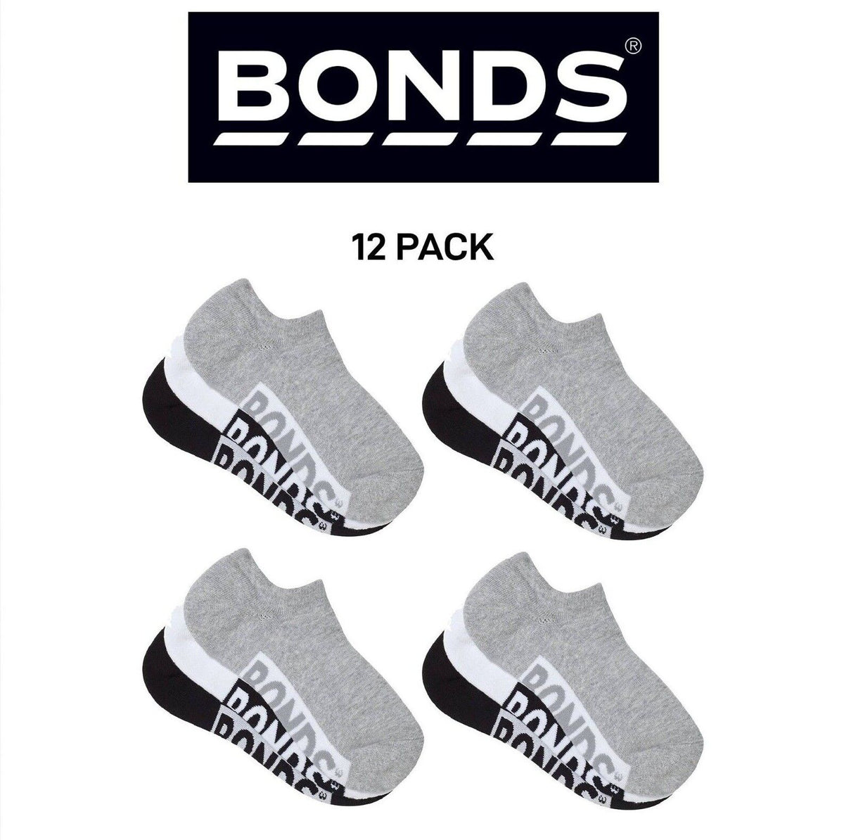 Bonds Womens Logo Cushioned No Show Extra Comfort Cushiness Soles 12 Pack LXPX3N