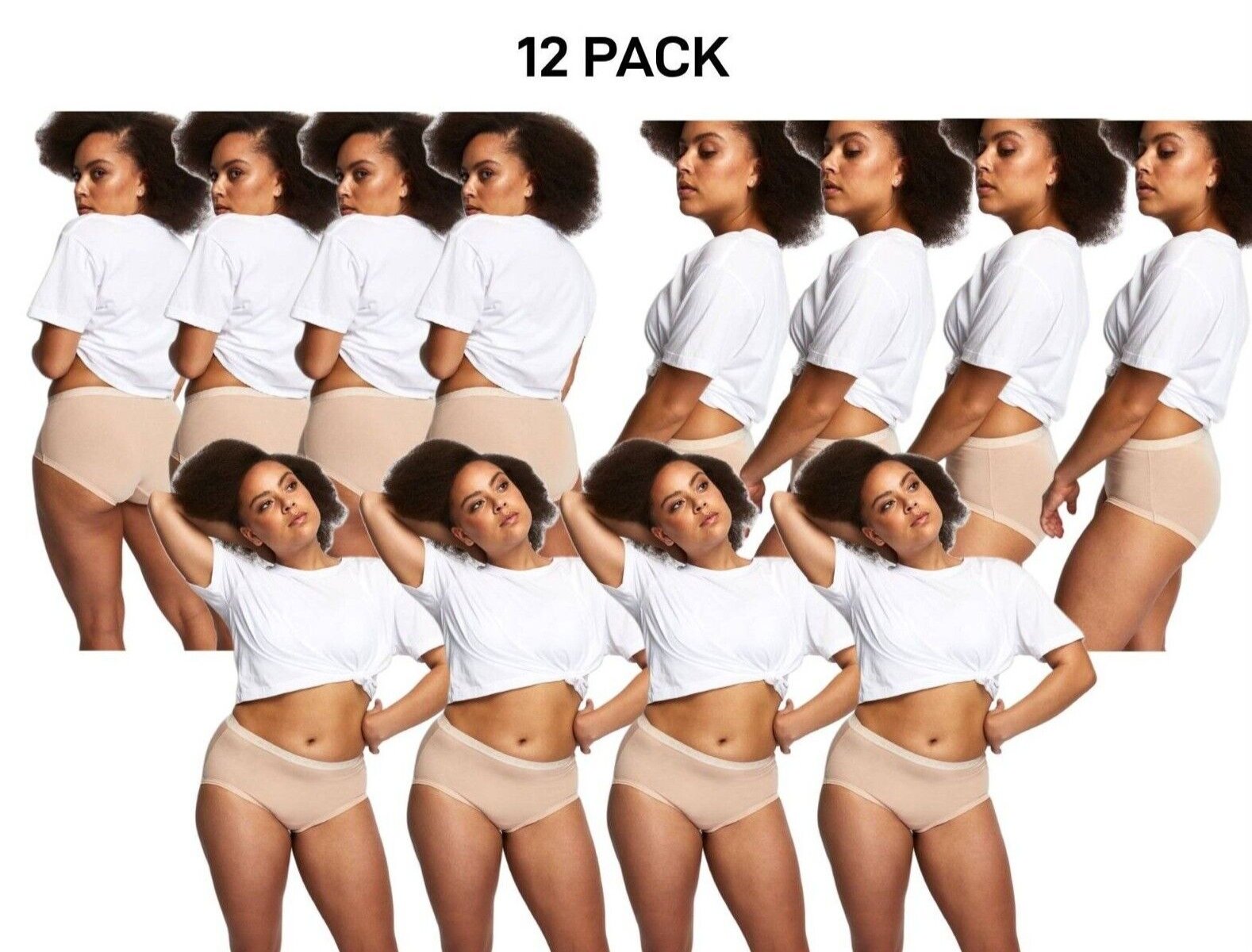 Bonds Womens Cottontails Full Brief Lightweight Soft Cotton 12 Pack WY5NA