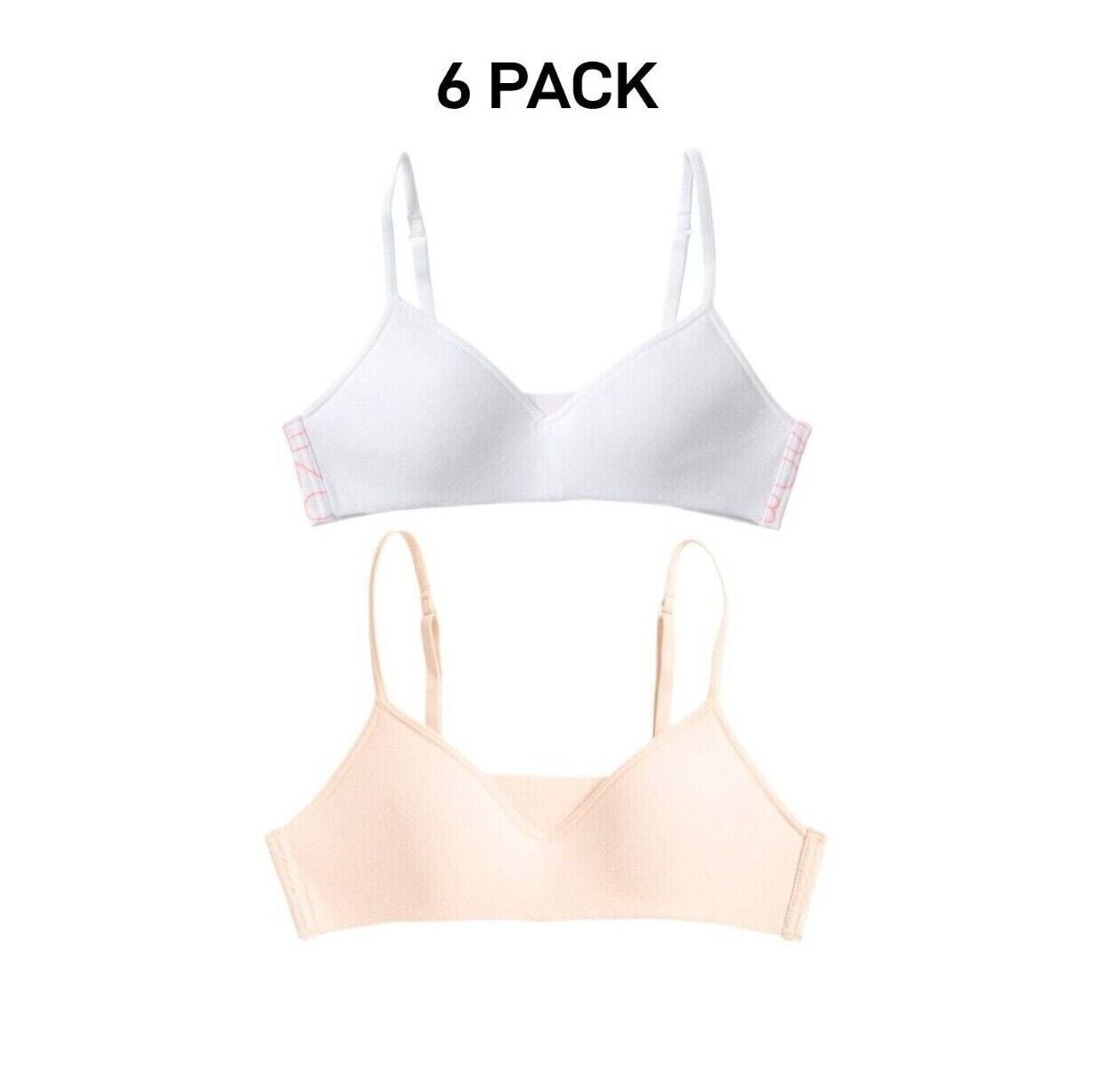 Bonds Girls Stretchies Contour Crop Extendable Elastic Straps Bra 6 Pack UZR31A