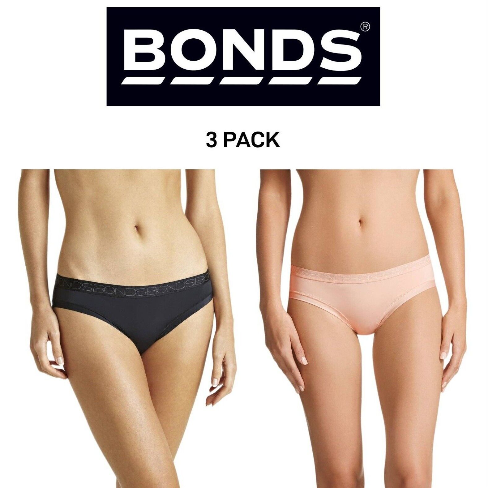 Bonds Womens Invisitails Bikini Lightweight Smooth Leg Band Brief 3 Pack WZ5WBY