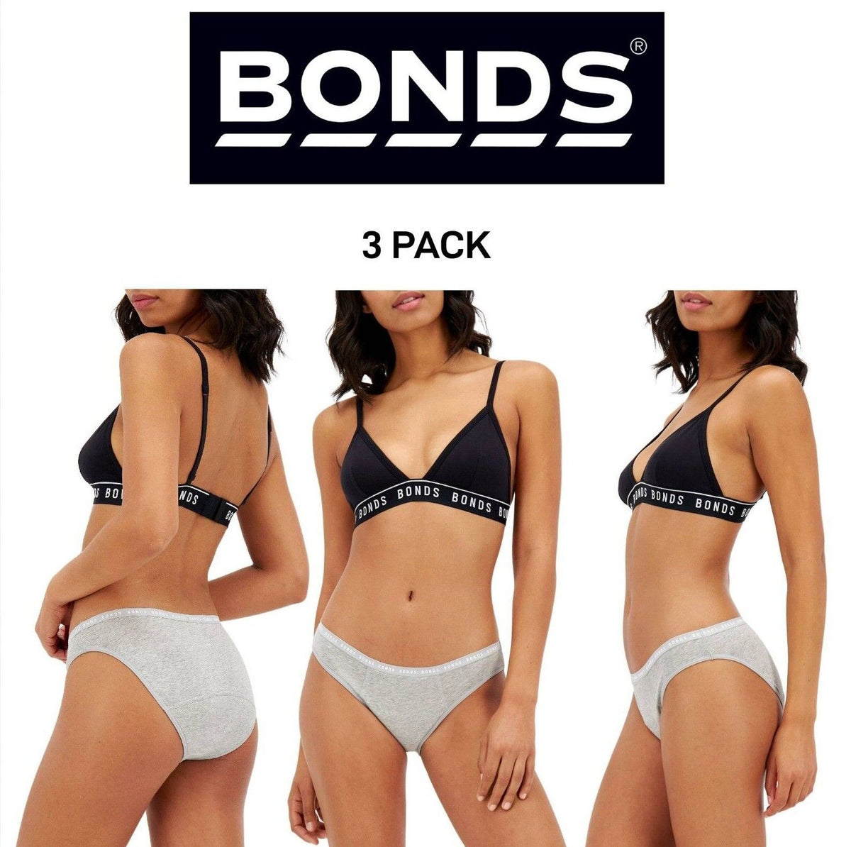 Bonds Womens Bloody Comfy Period Bikini Moderate Leak Proof Undies 3 Pack WTQT