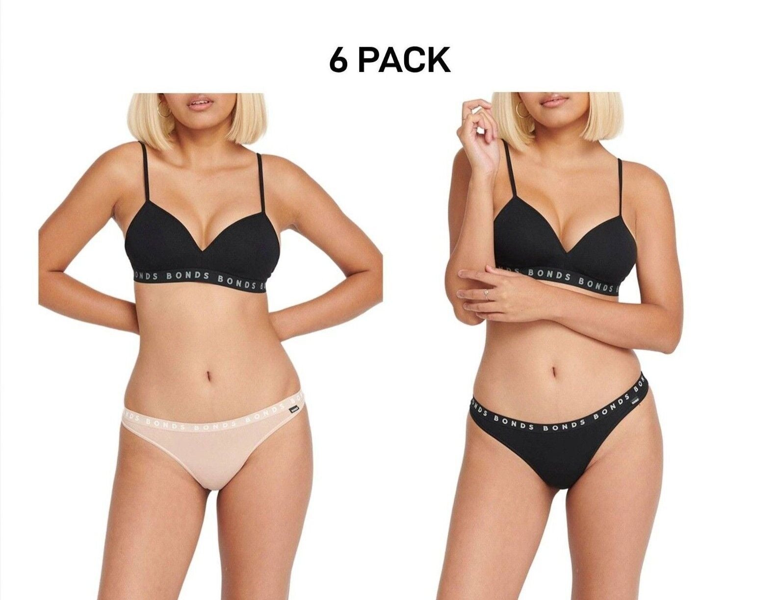 Bonds Womens Hipster Refined Gee Stretchable and Comfortable Undie 6 Pack WUVEA