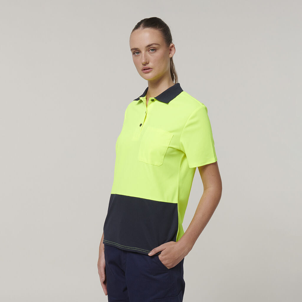 Hard Yakka Womens Safety Work Short Sleeve HI VIS Polo Y08601-Collins Clothing Co