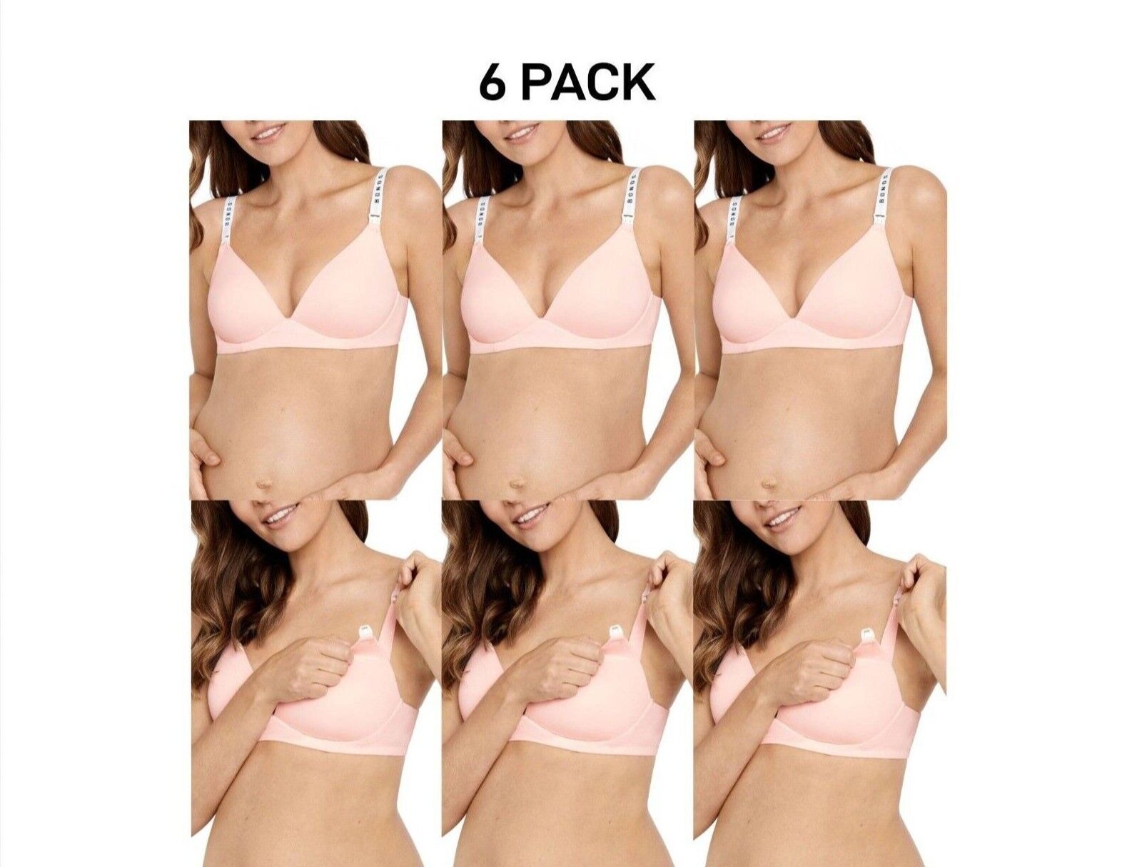 Bonds Womens Original Maternity Wirefree Contour Bra Comfy Coverage 6 Pack YXJ4Y