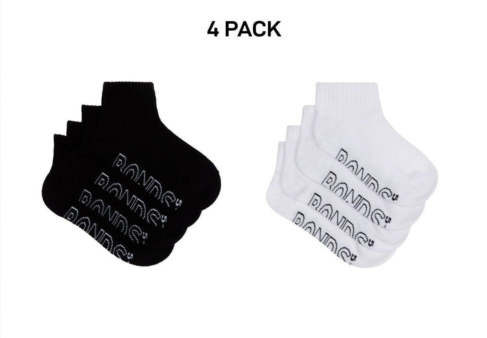 Bonds Kids Logo Light Quarter Crew Lightweight and Breathability 4 Pack RXUT4N