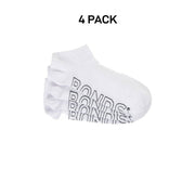 Bonds Mens Logo Lightweight No Show With Mesh Cooling Zone Socks 4 Pack SXN44N